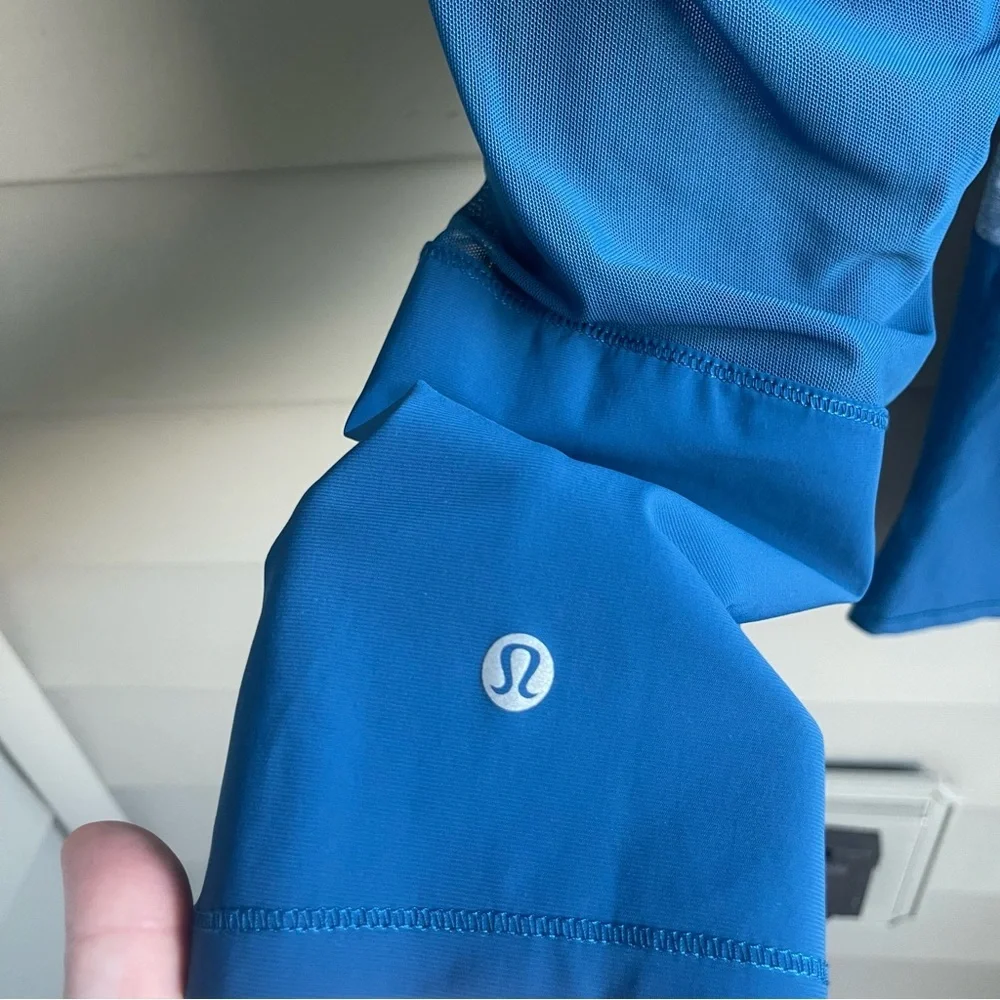 Lululemon Leggings Womens 8 Training Tough Cropped Poseidon Blue‎ Mesh Teal Y2K